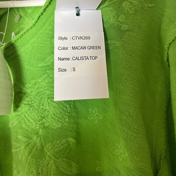 Caite Calista Kyla SEO Top Macaw Green Size Small NWT - Picture 3 of 5